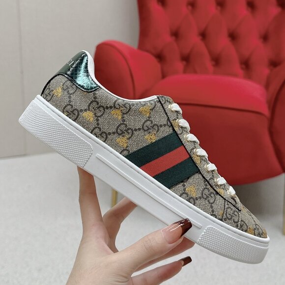 🔥 NWT 💕 Gucci ACE GG Supreme Canvas Python Sneakers 🍎 - Picture 1 of 9